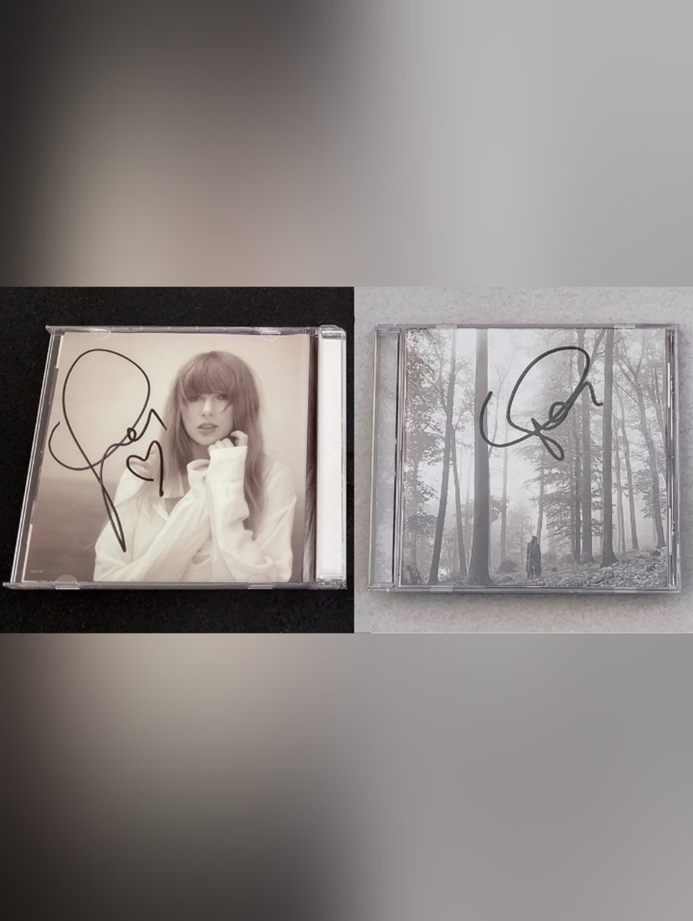 Taylor Swift Tortured Poets Department + Folklore Signed CDs - BIG Heart